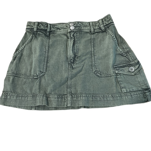 🛍️# 2379 NWT ROXY Cotton Green Jean Mini - Picture 3 of 10